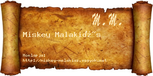 Miskey Malakiás névjegykártya